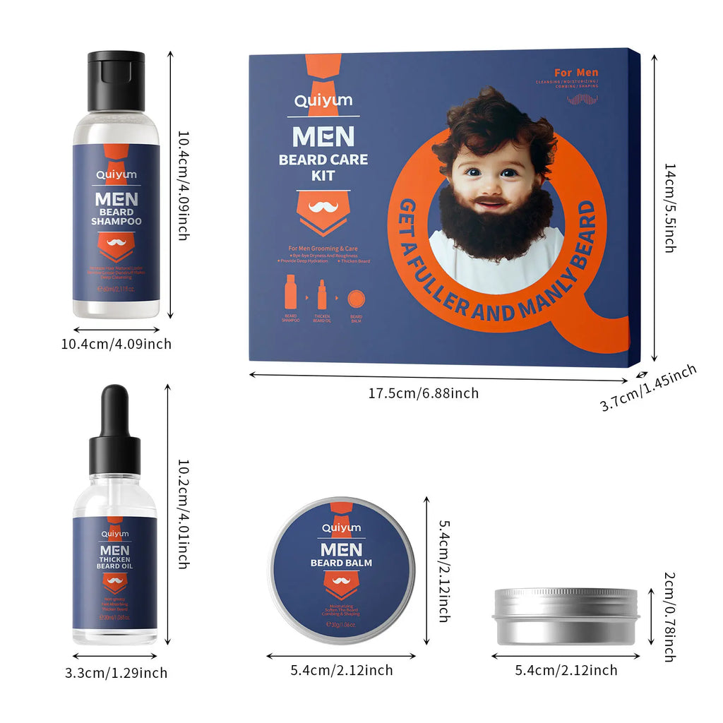 LAIKOU Men's Beard Care Set 3-Piece Men's Skin Care Set