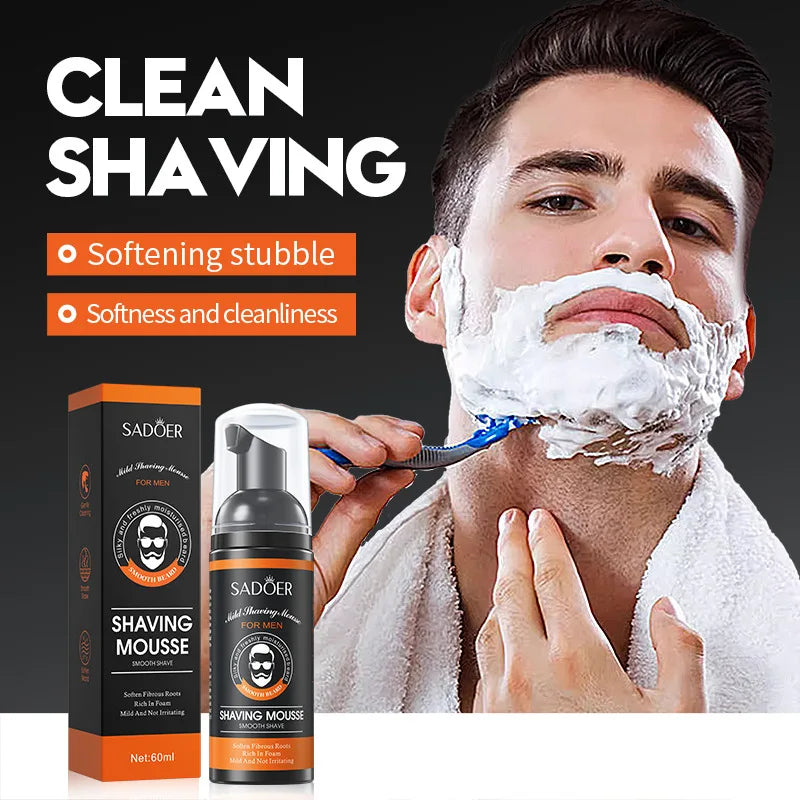 60ml Men's Shaving Mousse Mild Not Irritaing Clean Smooth Soften Sideburn Beard Shaving Cream For Man Grooming Accessories