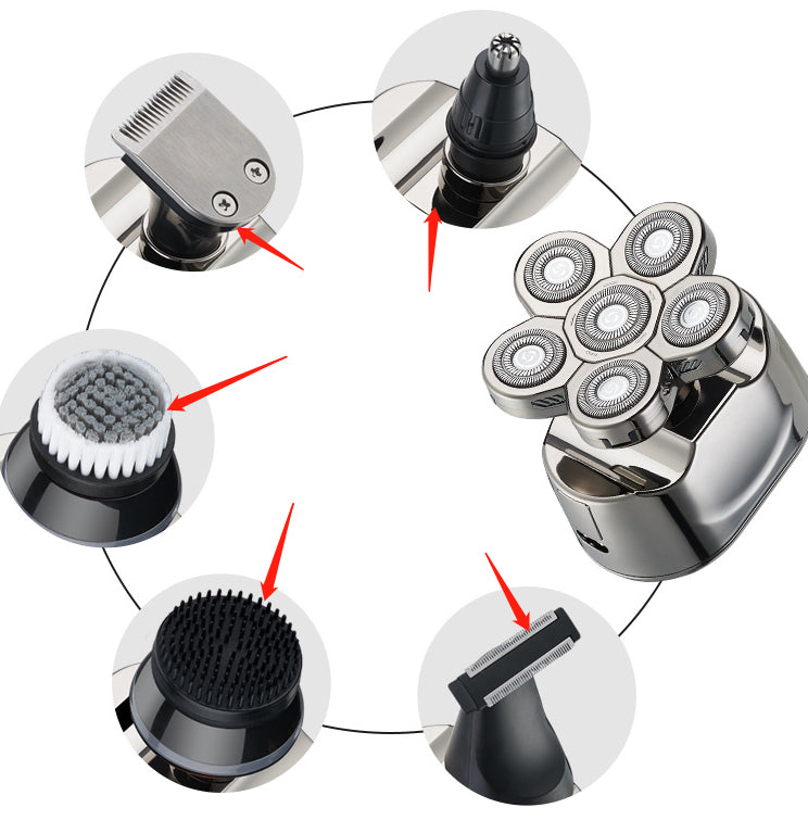 6-Head Digital Electric Shaver